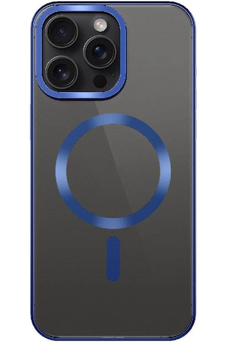 Apple İphone 15 Pro Kılıf Mat Tasarımlı M-safe Wireless Şarj Özellikli Zore Mat Setro Kapak - Lacivert