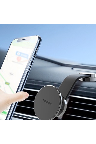 Lenyes Cr171 Magnetik Magsafe Uyumlu Bükülebilen Eğimi Ve Düz Zemin Araç Telefon Tutucu Siyah