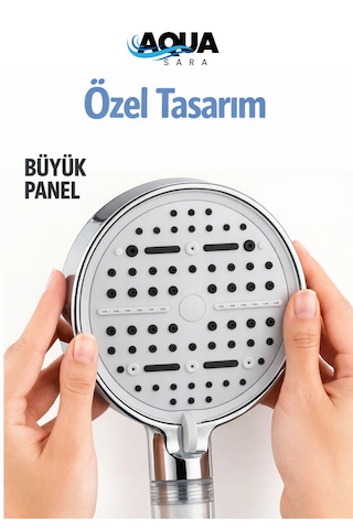 6 Fonksiyonlu Filtreli Duş Başlığı Su Tasarruflu Basınçlı Kireç Klor Önleyici Krom
