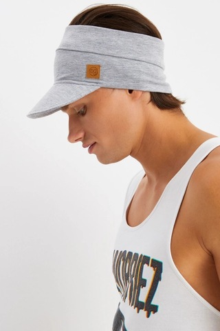 Erkek Uv Koruyuculu %100 Pamuklu Penye Tenis Golf Stil Vizör Şapka Siperlik - Tek Ebat / Açık Gri Açık Gri