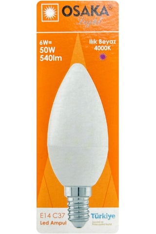 6w 50w Günışığı 4000k E14 Led Mum Ampul, 4 Adet Diğer