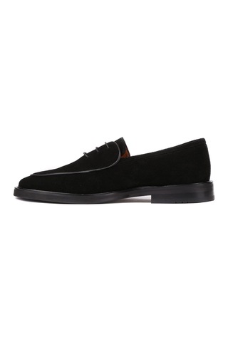 Shoetyle - Siyah Süet Bağcıklı Erkek Klasik Ayakkabı 250-7511-1010-siyah Siyah