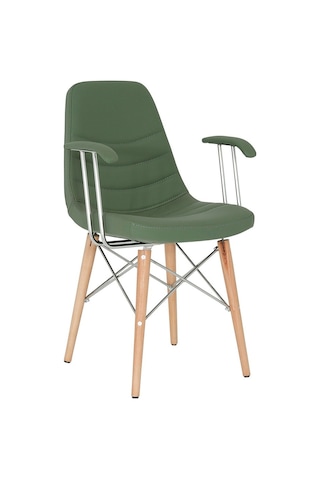 Bintaşmobilya Rose Ahşap Deri Rahat Sandalye