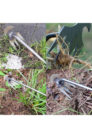 Singree "4 Dişli Dayanıklı Bahçe Çapası - Mükemmel Yabani Ot Temizleme Aracı, Toprak Kabartma Özellikli"