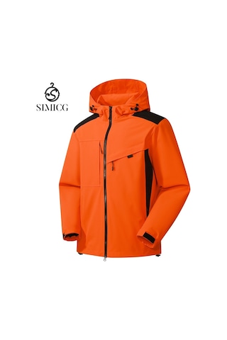 Erkek Dağcılık Nefes Alabilen Rüzgarlık Spor Ceketi Turuncu
