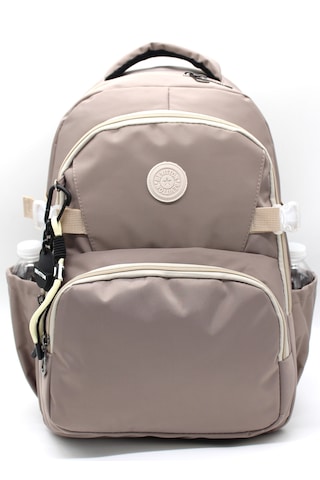 Çok Bölmeli Lüks Unisex Saten Suya Dayanıklı Kumaş Ortaokul Lise Okul Ve Sırt Çantası / 3460 Açik Vizon