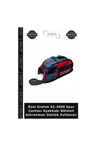 Astrid T Özel Üretim Sç-3000 Spor Çantası Ayakkabı Bölmeli Antrenman Günlük Kullanışlı Diğer