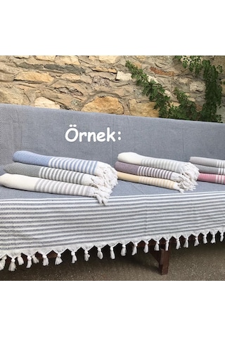 Pamuklu Kaymaz Hasır Dokuma Maxi Boy Kolları Örten Koltuk Örtüsü 180x310 - Pembe