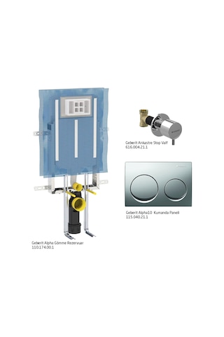 Geberit Alpha10 Gömme Rezervuar Seti 110.174.00.1 Beyaz - Krom Geberit Alpha10 Gömme Rezervuar Seti 110.174.00.1 Beyaz - Krom