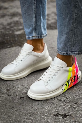 Ch254 Cbt Pittura Erkek Ayakkabı 501 Aloha Sarı Pembe Beyaz Çok Renkli