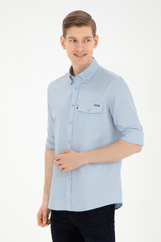 U.s. Polo Assn. Erkek Açık Mavi Gömlek Desenli 50283364-vr003 Mavi