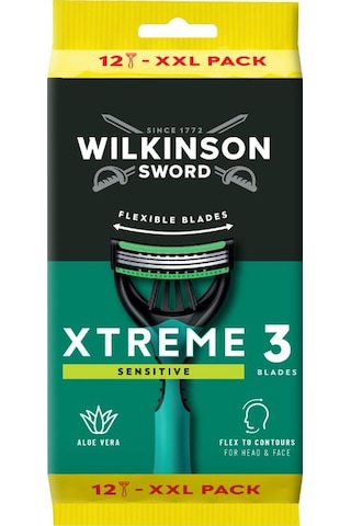 Wilkinson Sword Xtreme 3 Sensitive 12 Adet Xxl Erkek Tıraş Bıçağı- Hassas Ciltler