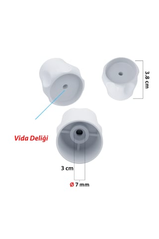Vidalı 7 Mm - 5 Adet Radyatör Vanası Başlığı - Geniş Tip Petek Va