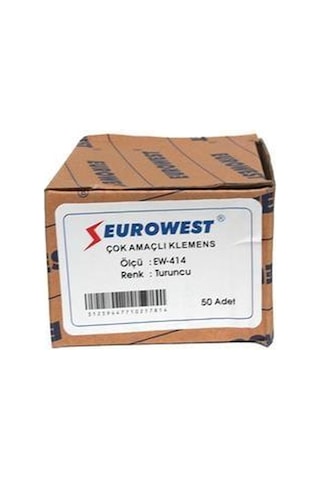 Eurowest Çok Amaçlı 4 İletken Bağlantılı Klemens Turuncu - 1 Paket 50 Adet