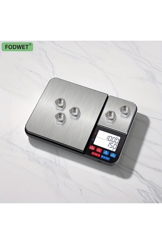 Motion003 Fodwet Çift Platformlu Dijital Mutfak Terazisi Paslanmaz Çelikli Siyah 5kg 0 1g 500g 0 01g Hassas Tartım 4 99kg 16oz Kapasite Paslanmaz Çelikli Siyah