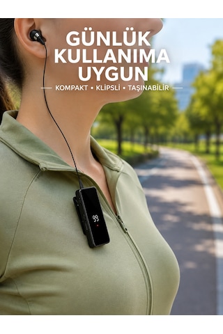 Taşınabilir Bluetooth Kulaklık Dijital Göstergeli Klipsli Tek Kulaklıklı Kompakt Cihaz - Lisinya Standart