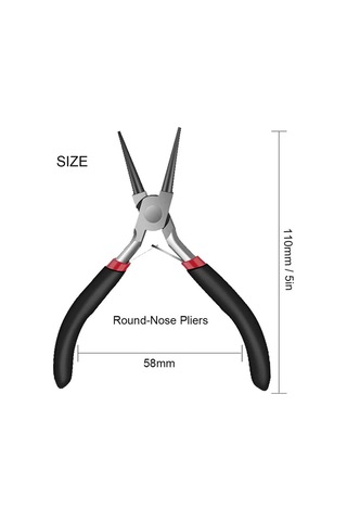 Ccgloball 2'li Paket Bükülmüş Zincirli Burun Pensesi Ve Işçiliği Ve Onarım Için Yuvarlak Burunlu Pense, Mücevher Yapımı Malzemeleri, Mücevher Pensesi
