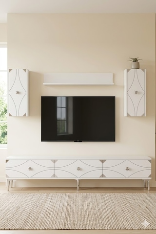 Tvr1897bs Alfa Tv Ünitesi Takımı Beyaz-silver 180cm