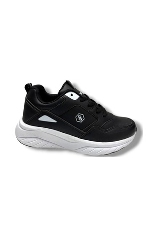 Queen Step 2105-26 Cilt Deri Anatomik Kadın Sneaker Siyah Beyaz 36-40 Siyah