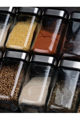 Imrun 12'li Baharat Şişeleri Dozaj Kapaklı 219332694 Siyah