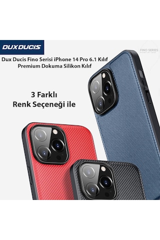 Dux Ducis Fino Serisi Apple Uyumlu iPhone 14 Pro Premium Dokuma Silikon Kilif 561082413