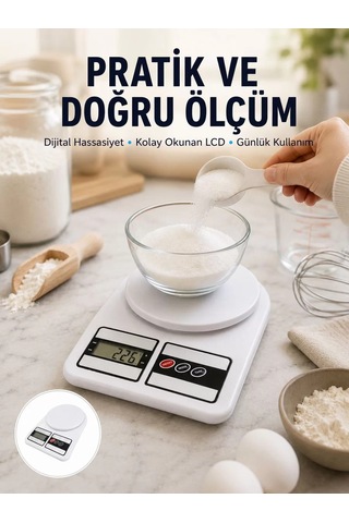 Pratik Ve Şık Tasarımıyla Dijital Mutfak Tartısı Yeni Nesil Belirtilmemiş