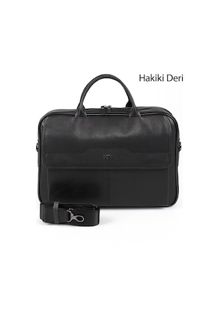 Gönderi(R) Gönderi R Siyah Hakiki Deri Notebook Ve Evrak Çantası Siyah