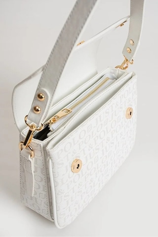 Just Polo Kadın Baskılı Ayarlanabilir Askılı Şık Ve Lüks El & Omuz Çantası Shoulder Bag Beyaz
