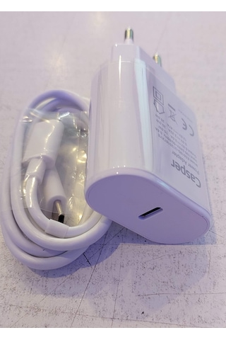 Casper Süper Hızlı Şarj Cihazı A40 X40 X30 X40 X45 M40 M45 M30 F30 Type C Adaptör Beyaz-Type-C To Type-C