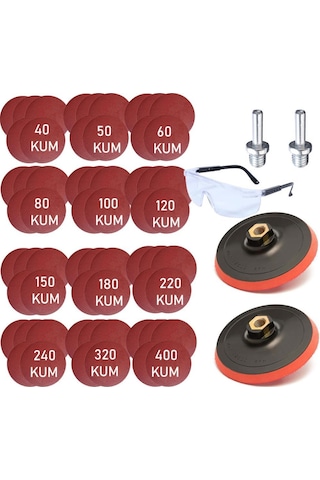 Ugr Cırt Zımpara Seti Matkap Aparat Gözlük 115 Mm 65 Parça N11.3750