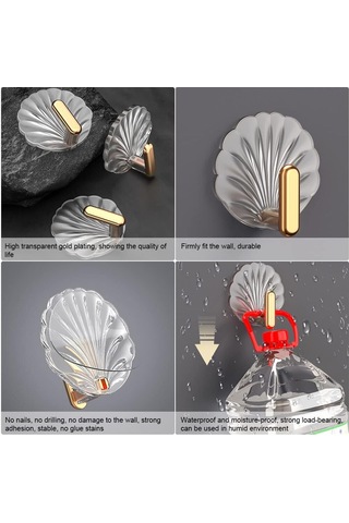 Kendinden Yapışkanlı Kabuk Kancaları, Asma Kancaları, Duvar Kancaları Parçaları Çok Renkli