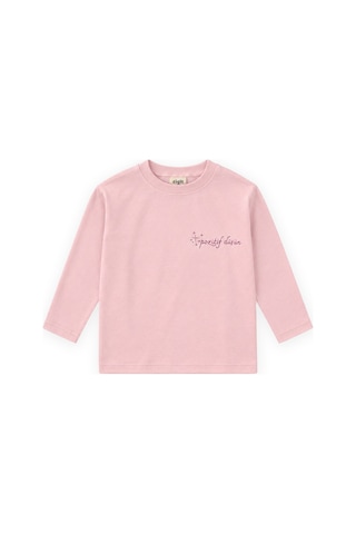 Cigit Sloganlı Uzun Kol T-shirt 2-10 Yaş Pudra Pembe