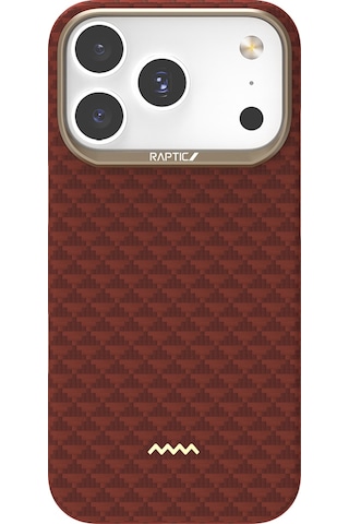Apple Uyumlu iPhone 17 Pro Kılıf M-safe Şarj Özellikli Raptic Aramid Skin Origin Serisi Kapak Kırmızı