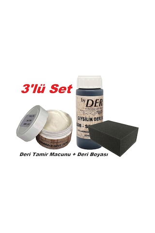 Depos Derby Mont Direksiyon Koltuk Deri Boyası ve Tamir Macunu 3'lü Set