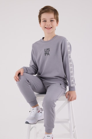 U.S. Polo Assn. Lisanslı Erkek Çocuk Alt Üst 2 Parça Eşofman Takımı Us2231 Gri