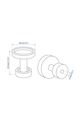 Ikea Skruvshult 2'li Mobilya Kulpu 26 Mm Siyah - Gri Çok Renkli
