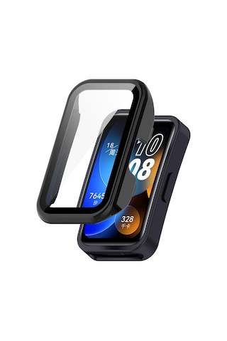 Protective-case Huawei Band 10-9-8 İçin 2 Si 1 Arada Sert Polikarbonat Kasa Koruyucu Dokunma Ve Netliği Etkilemeyen Darbeye Ve Çizilmeye Karşı Huawei Band 10 Ekran Koruyucu Kılıf Siyah