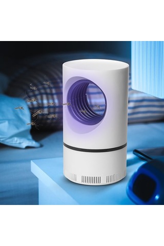 Leezsing Ev İçi Usb Uv Led Musluk Avlama Lambası - 360 Derece Emme Fanlı, Sessiz, 20-40 M² Kullanıma Uygun, Bebe Ve Hamile Dostu Fildişi Beyaz