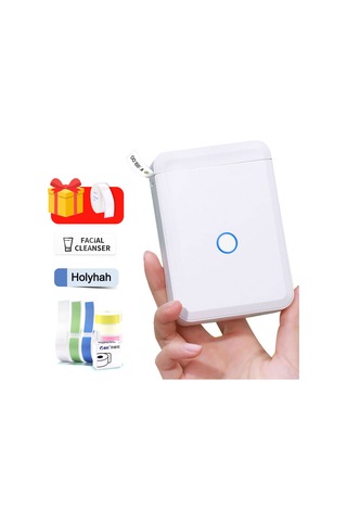 Yunboo D110 İngilizce Ev Ofis Termal Etiket Yazıcı: Taşınabilir Mini Bluetooth, Kolay Kullanım, 1 Rollü Kağıt Dahil