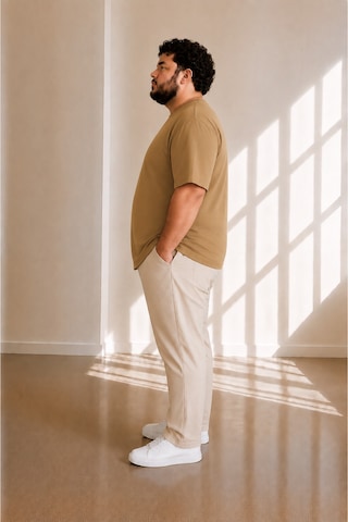 Sngl Tekstil Erkek Büyük Beden Oversize Kısa Kollu T-shirt 3xl 4xl 5xl 6xl 7xl 8xl 9xl Sütlü Kahverengi