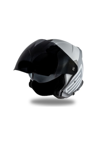 Palio 2.0 Scout Mat Titanyum-siyah Güneş Vizörlü Açık Kask C1 Siyah