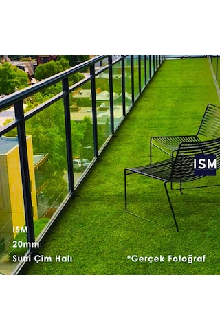 Ism - Suni Yapay Çim Balkon Halı Yüksek Doku Kalın - 20Mm - Yeşil
