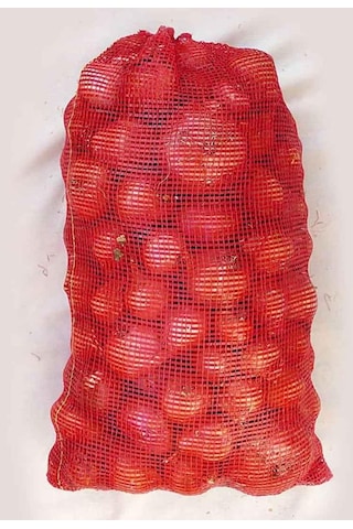 Soğan Patates Ceviz Çuvalı Kırmızı Polimer File Çuval 60X90 25 Ad