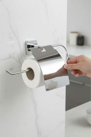 Tema Kare Serisi Kapaklı Kağıt Havluluk Paslanmaz Ss 304 Krom Kaplama Mutfak Banyo Krom