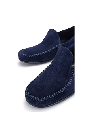 D.leporı Erkek Hakiki Deri Lacivert Süet Loafer Ayakkabı 1018 01 Erk Ayk Y24 Blu Suede Çok Renkli