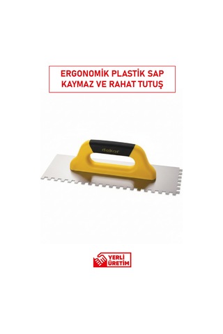 Dekor 831 Seramik Malası Plastik Saplı 40 Cm 12x12 Dişli Paslanmaz Çelik Yerli Üretim