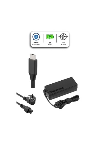 20v 3.25a Type-c 65w Lenovo İçin Laptop Adaptör