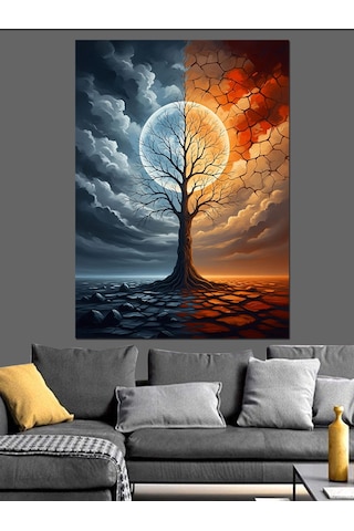 Ahşap Tablo Gece Ve Gündüz Hayat Ağacı