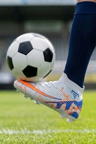 In Step Air Erkek Beyaz Futbol Kramponu - Çoraplı Bilekli Halı Saha Ayakkabısı - 601