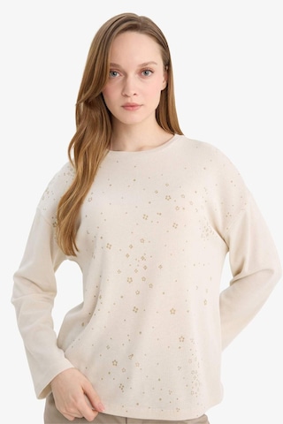 Defacto Relax Fit Bisiklet Yaka Uzun Kollu Tişört G9184ax26spbg322 Bej-bg322